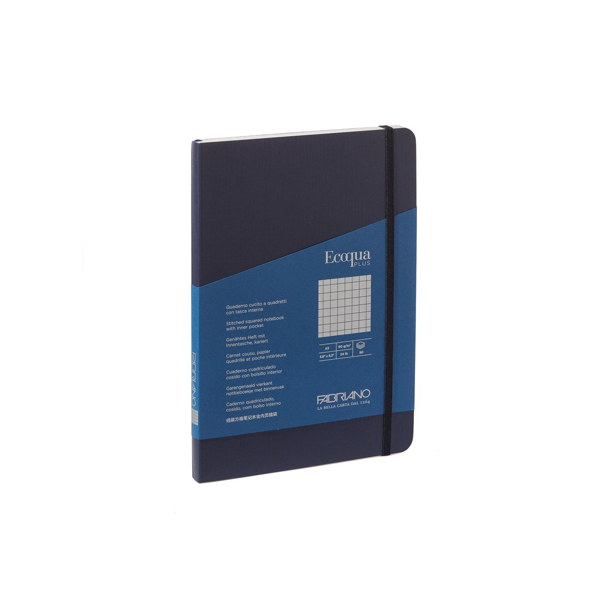 Bloco A5 Gráfico Cosido Ecoqua Plus 5 mm - Azul-Escuro Azul-escuro-1