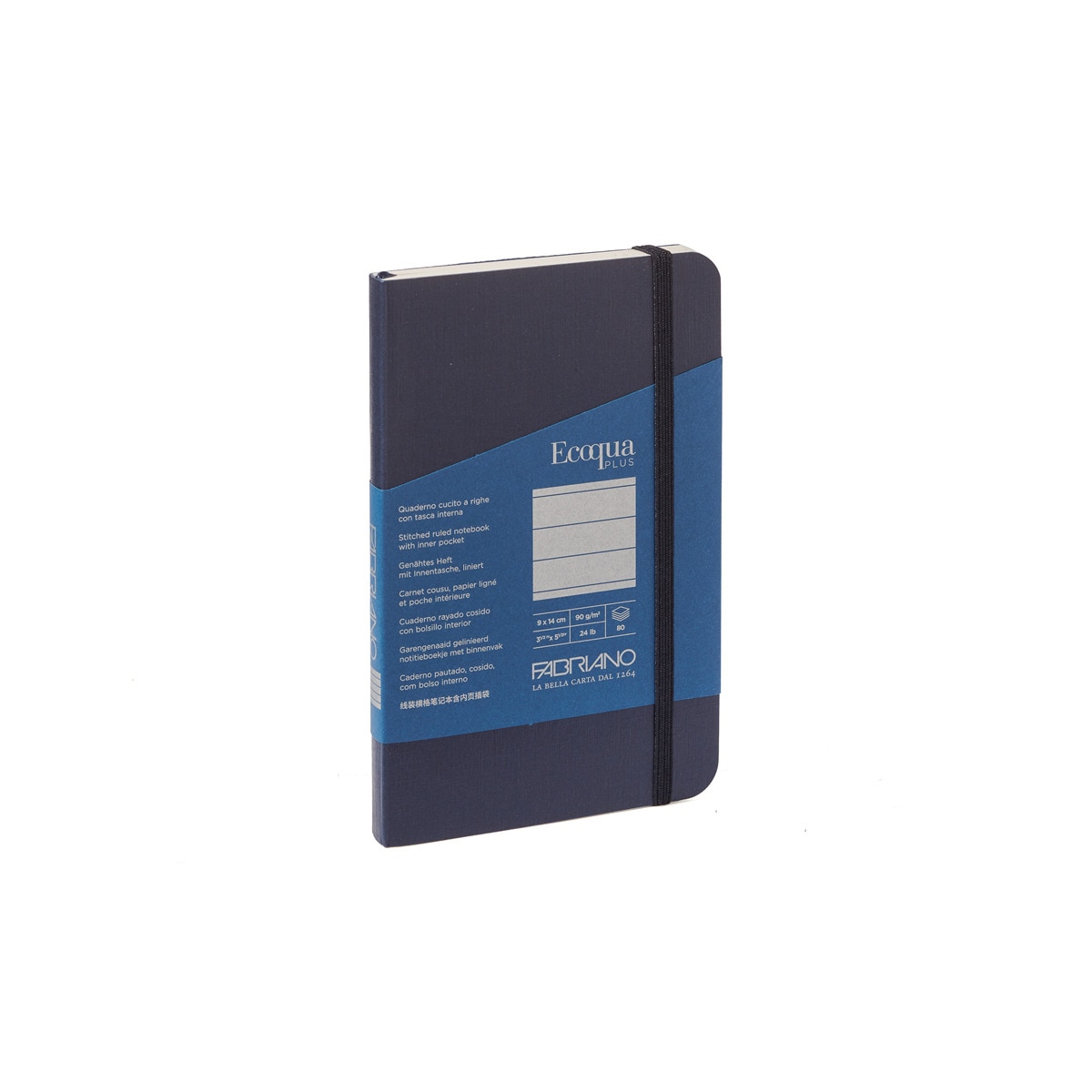 Libreta 9x14 Rayado Cosido Ecoqua Plus Fabriano Boutique Azul Oscuro Azul oscuro-1