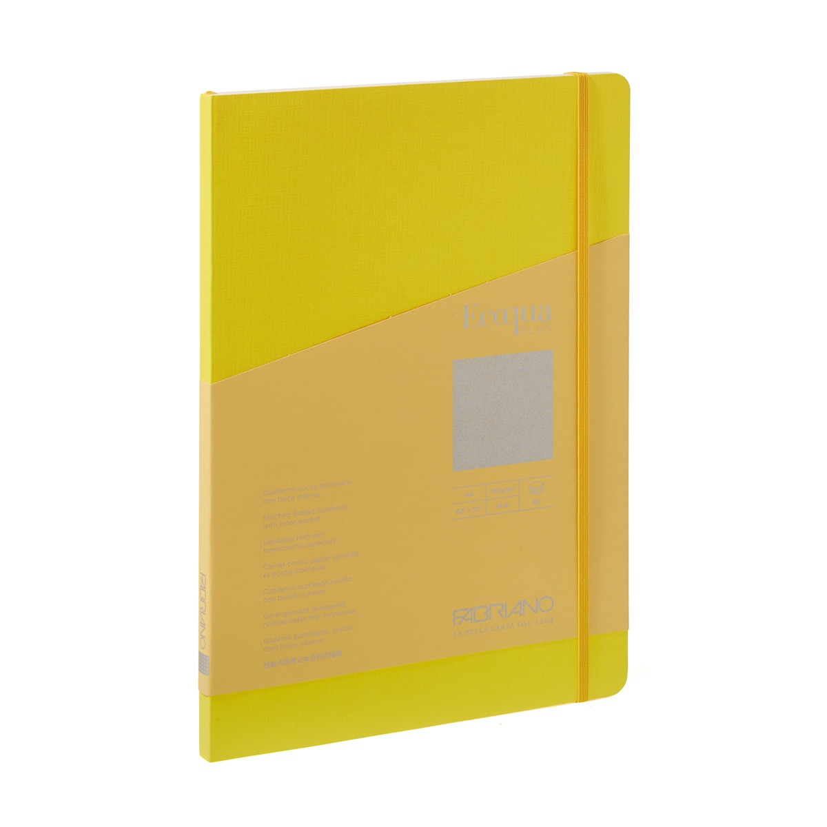Libreta A4 Puntos Cosido Ecoqua Plus Fabriano Boutique Amarillo Amarillo-1