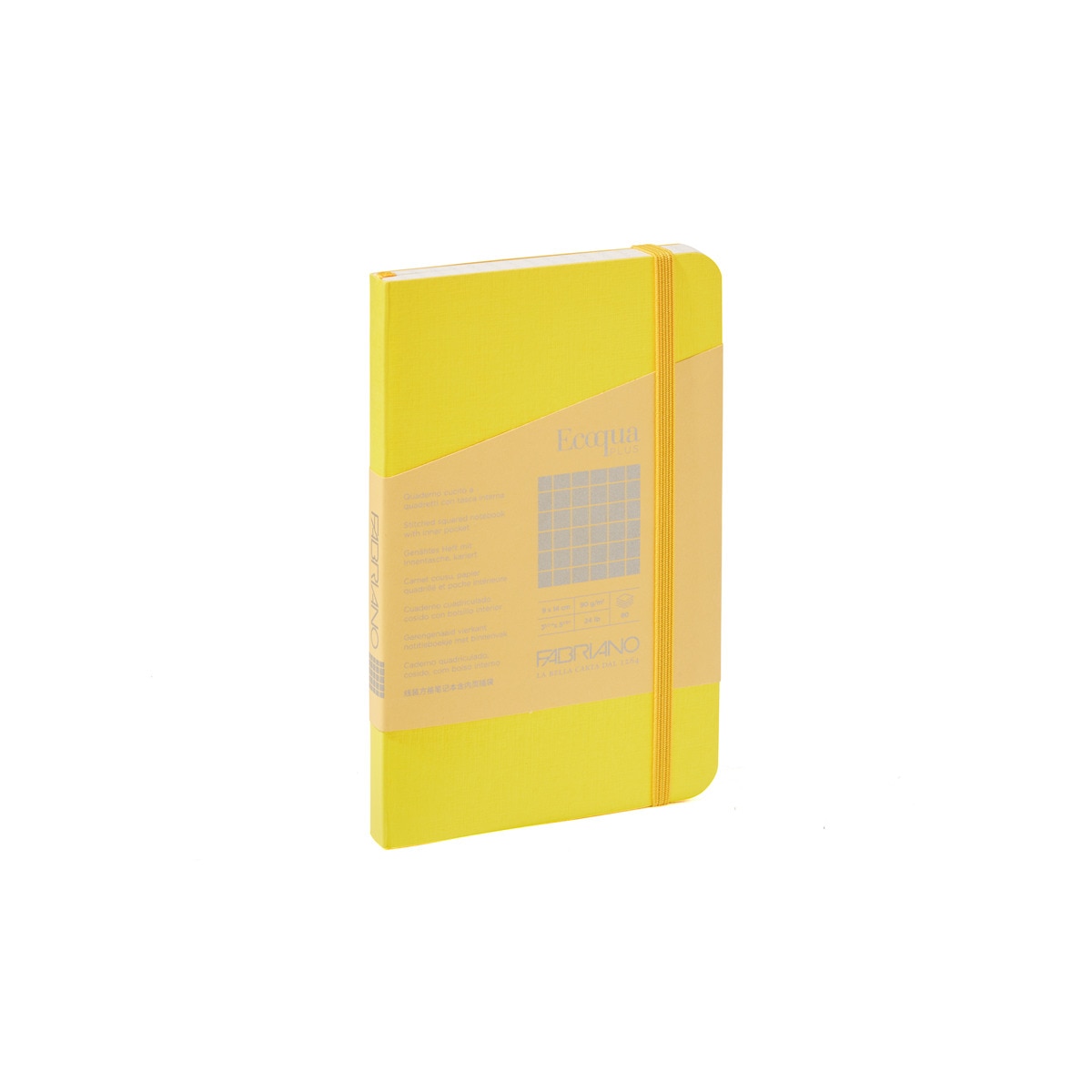 Libreta 9x14 Grafico 5MM Cosido Ecoqua Plus Fabriano Boutique Amarillo Amarillo-1