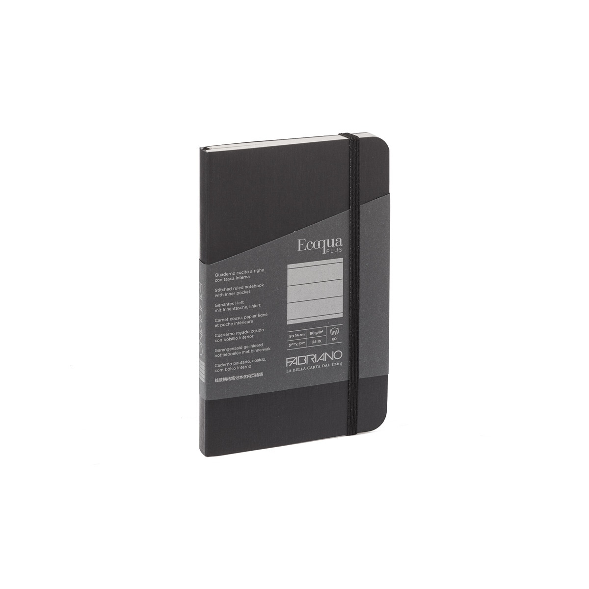 Bloco de Linhas Cosido Ecoqua Plus 9 x 14 - Preto Preto-1