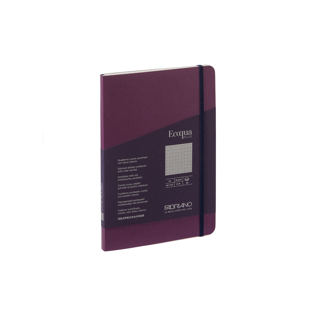 Bloco A5 Pontilhado Cosido Ecoqua Plus - Roxo Roxo-1