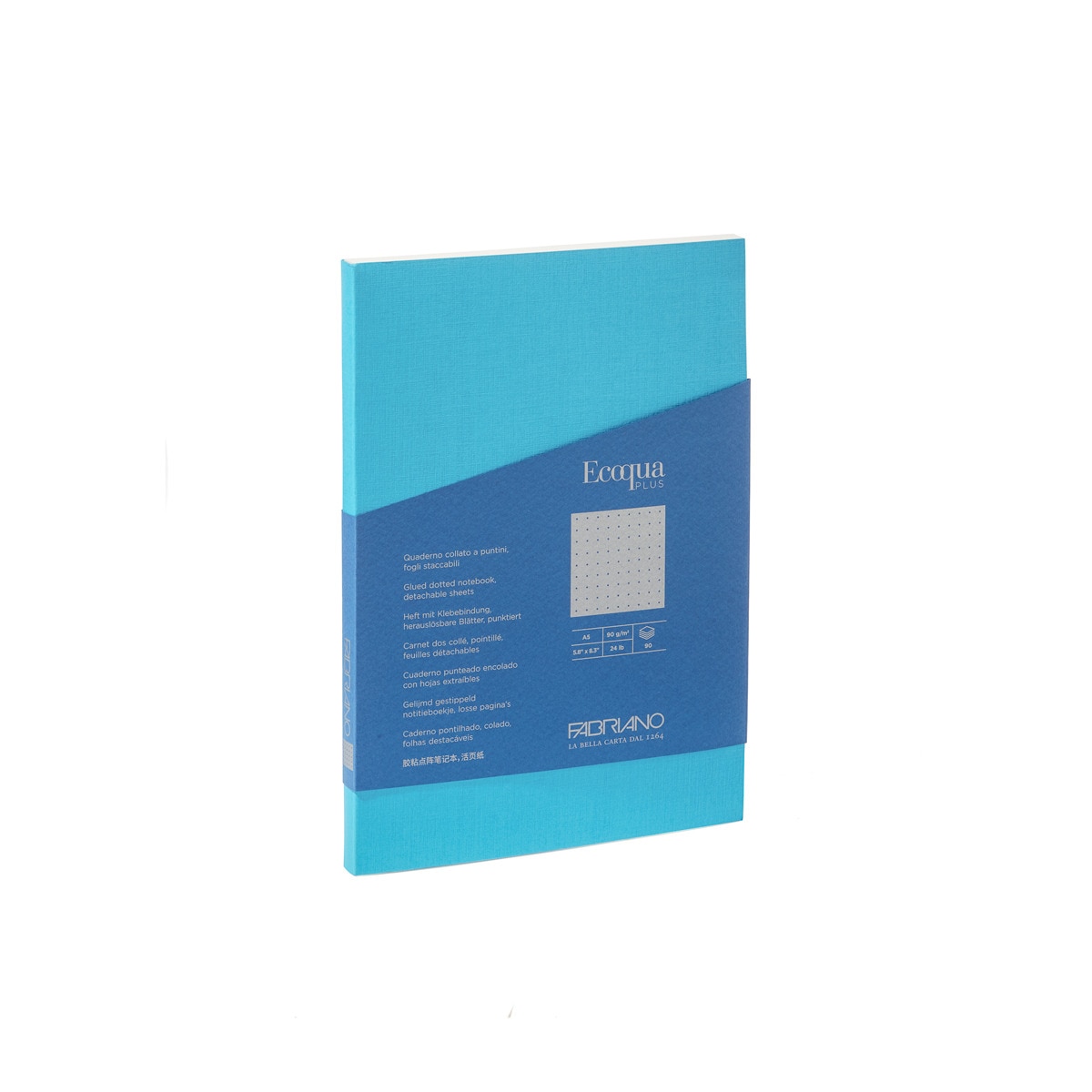 Caderno A5 Pontos Colado Ecoqua Plus - Turquesa Turquesa-1