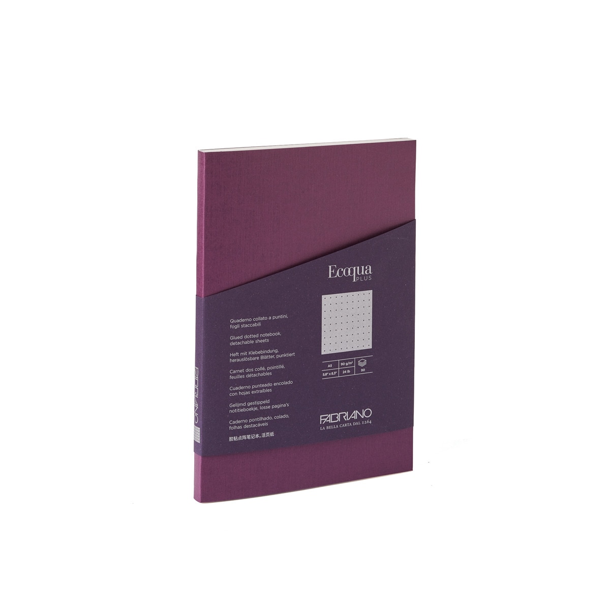Caderno A5 Pontos Colado Ecoqua Plus - Roxo Roxo-1