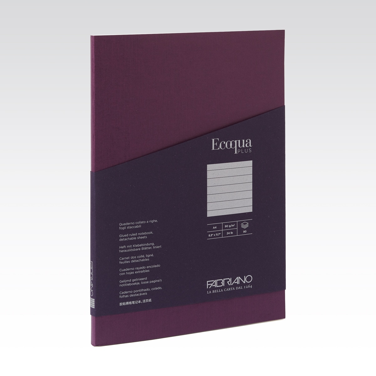 Bloco A4 de Linhas Colado Ecoqua Plus - Roxo Roxo-1