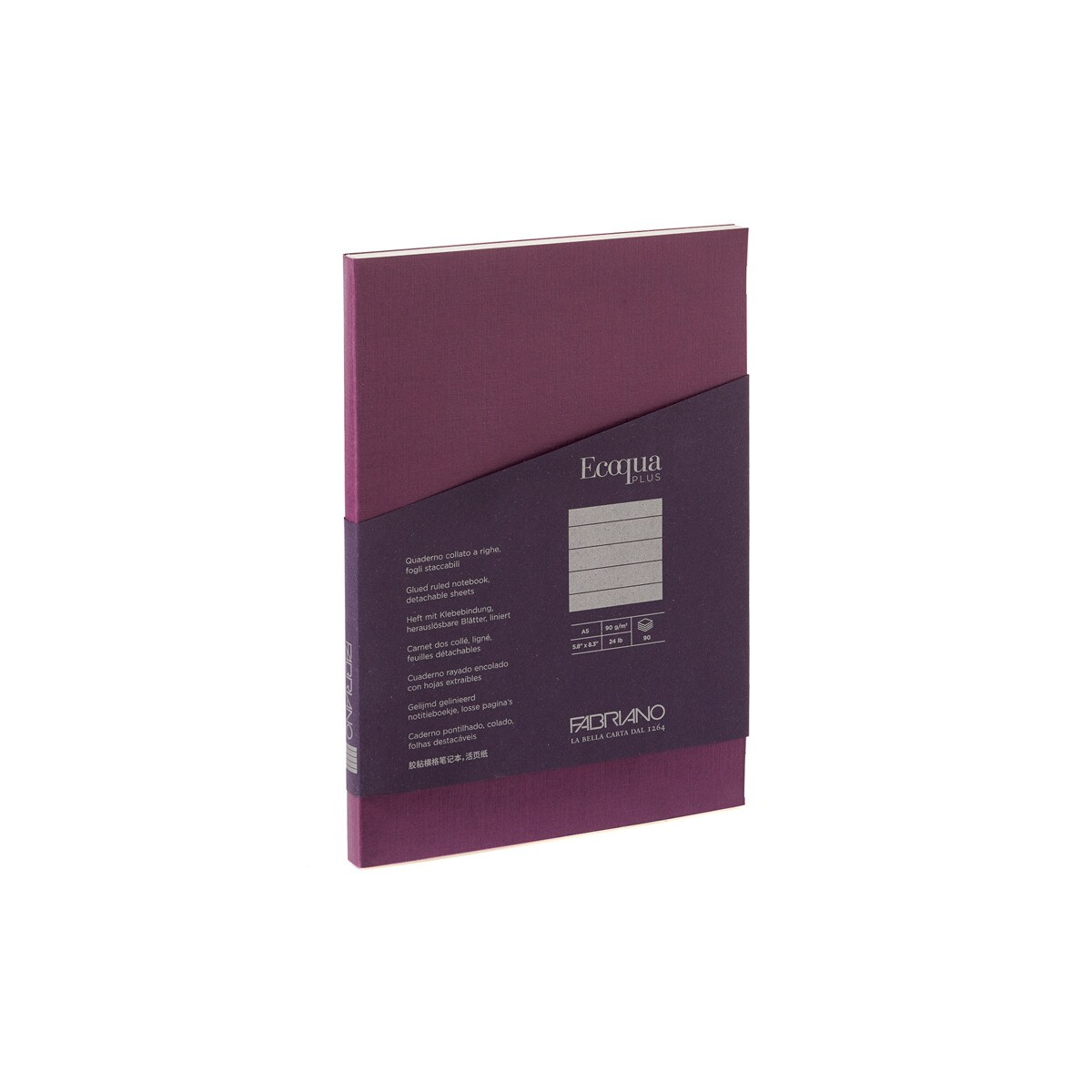 Bloco A5 de Linhas Colado Ecoqua Plus - Roxo Roxo-1
