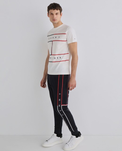 Pantalón de chándal de hombre azul con logo en lateral · Tommy Hilfiger ·  El Corte Inglés