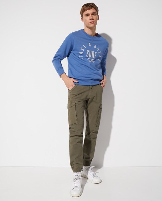 Sudadera de hombre azul con cuello redondo · Easy Wear · El Corte Inglés