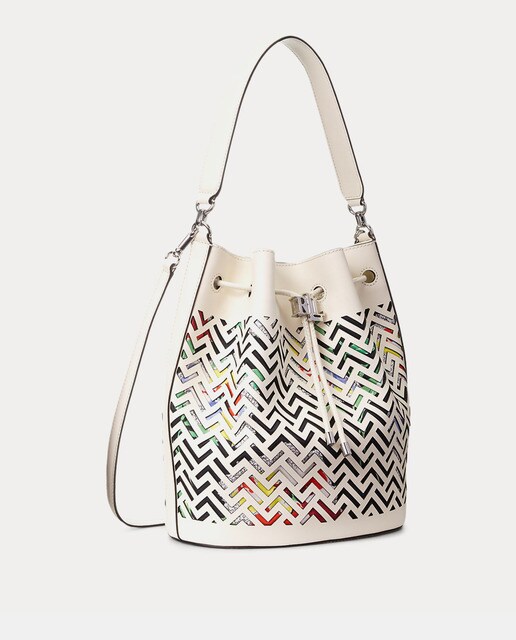 Bolso saco grande Andie de piel vacuna en natural con detalles multicolor ·  Lauren Ralph Lauren · El Corte Inglés