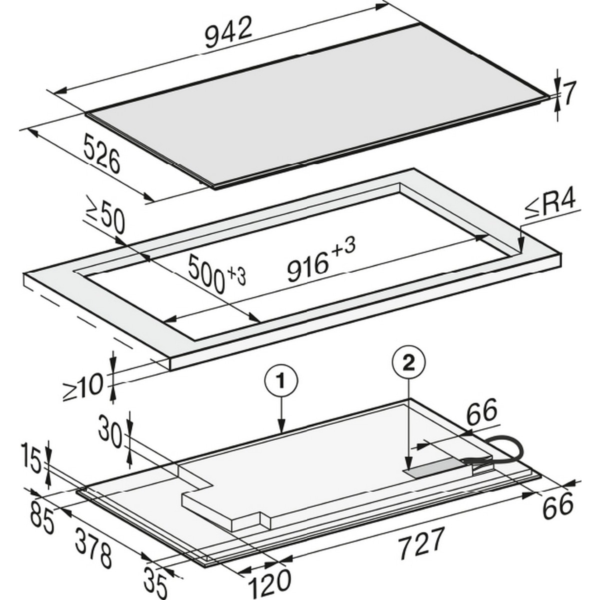 Placa de Indução Miele SmartSelect e TempControl KM 7699 FR com 5 Zonas e de 95 cm - Preto Preto-2