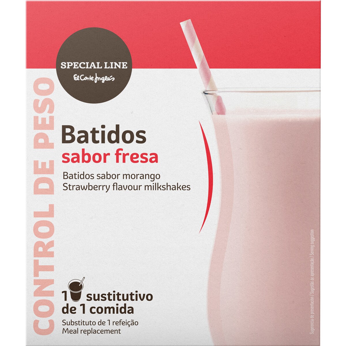 Control de peso batidos sabor fresa sustitutivos de 1 comida envase 9 unidades