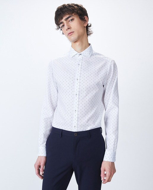 Camisa de hombre regular estampada blanca · Sfera · El Corte Inglés