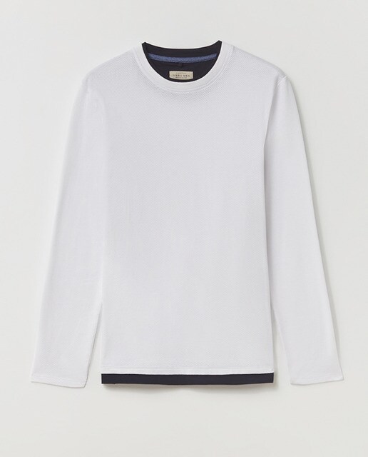 Camiseta de hombre blanca de manga larga · Sfera · El Corte Inglés
