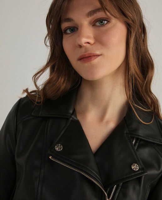 Cazadora biker de mujer solapas · Woman El Corte Inglés · El Corte Inglés
