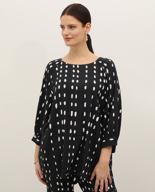 Blusa de mujer talla grande fluida lunares · Couchel · El Corte Inglés