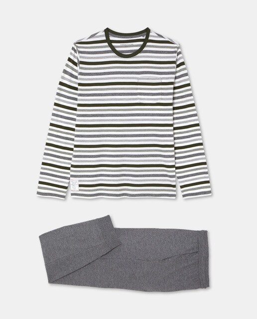 Pijama largo de hombre de punto gris · Dustin · El Corte Inglés