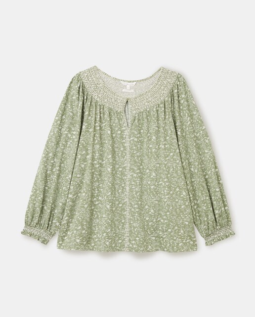 Blusa de mujer Southern Cotton manga larga nido de abeja · Southern Cotton  · El Corte Inglés