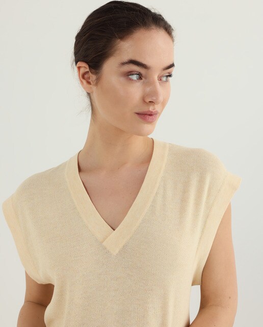 Jersey mujer tricot calado gran escote Venca - Venca - 104247