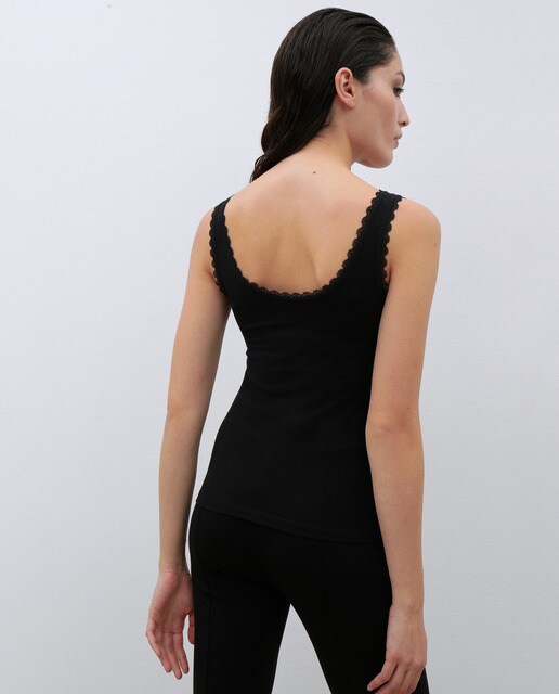 Camiseta de mujer con tirantes y encaje en escote · Fórmula Joven · El  Corte Inglés