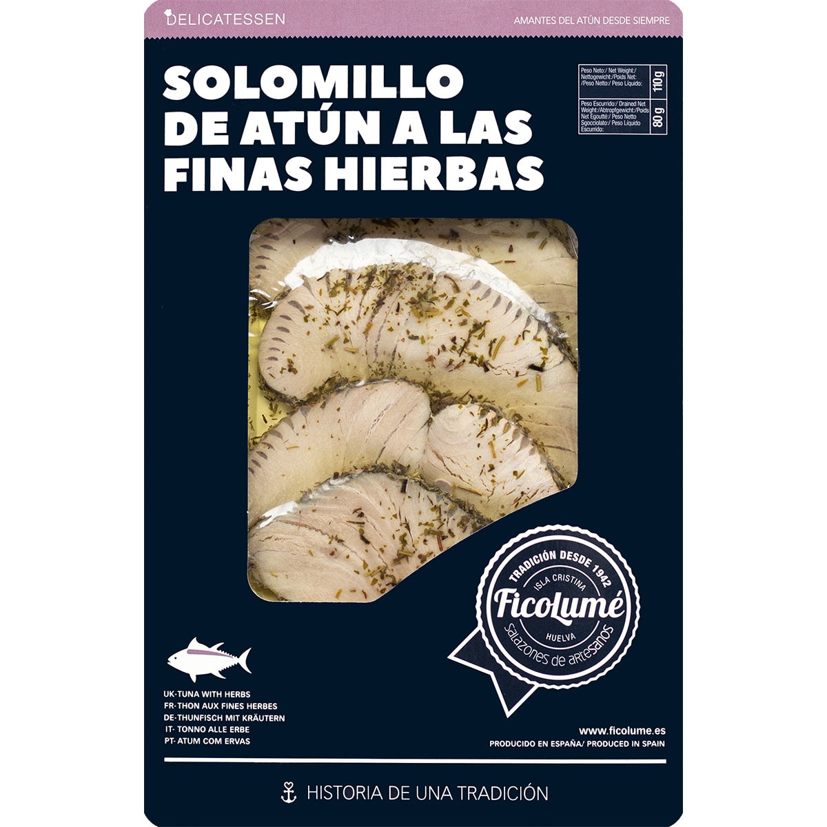 solomillo de atún a las finas hierbas estuche 80 g
