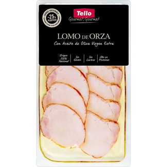 lomo de cerdo asado de orza con AOVE en lonchas sin gluten sin lactosa envase 125 g - Tello