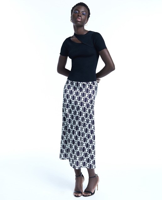 Falda midi estampada · Sfera · El Corte Inglés