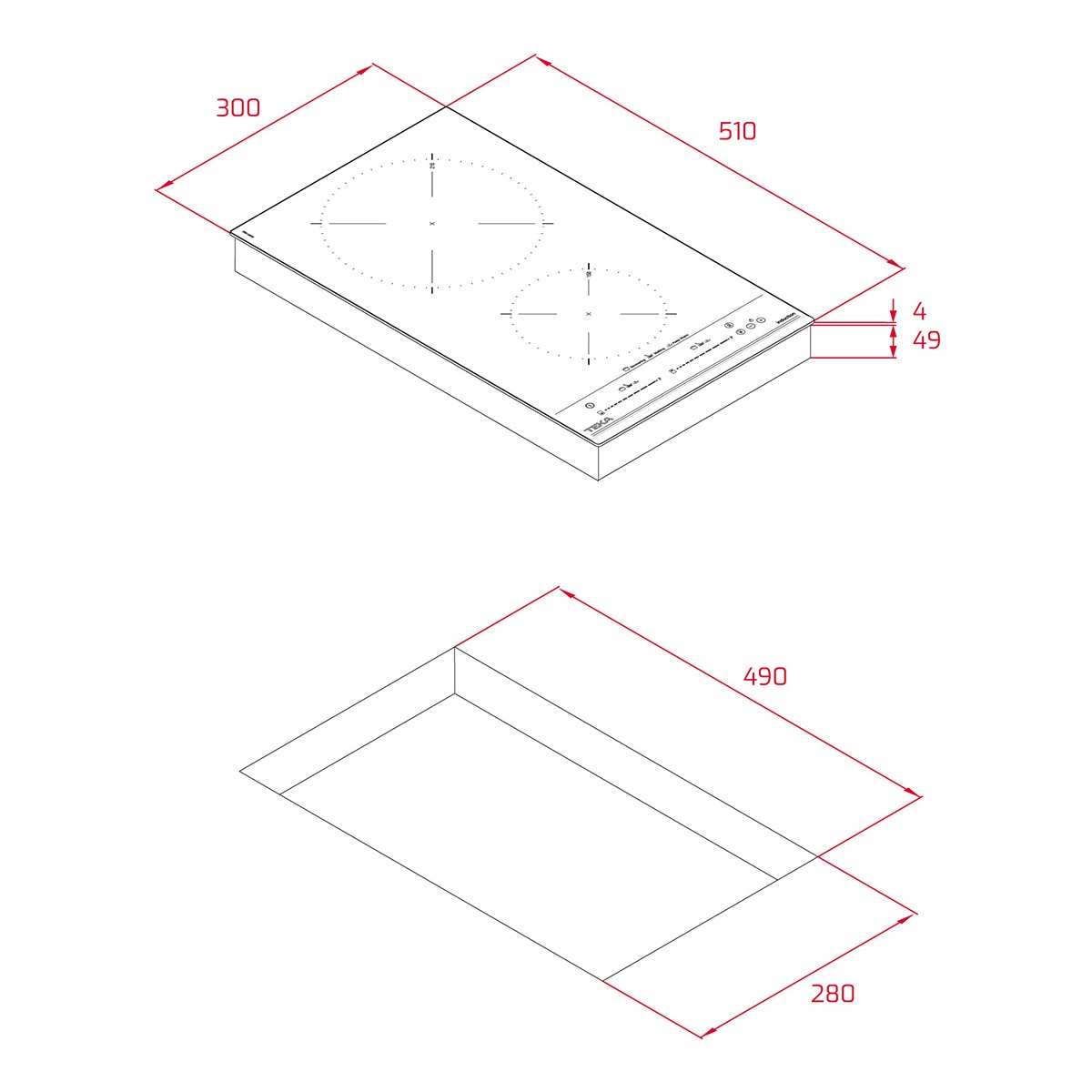 Placa modular inducción Teka control táctil MultiSlider y con 2 zonas de cocción - IZC32310 MSP BK Negro-2