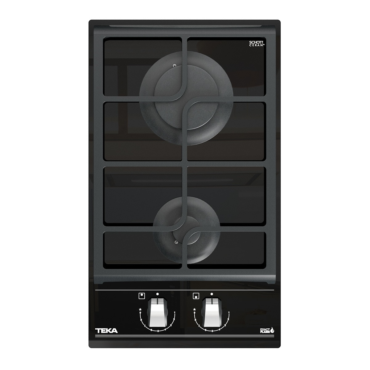 Placa gas Teka 2 zonas de cocción - GZC32300 XBA BK Cristal negro-1