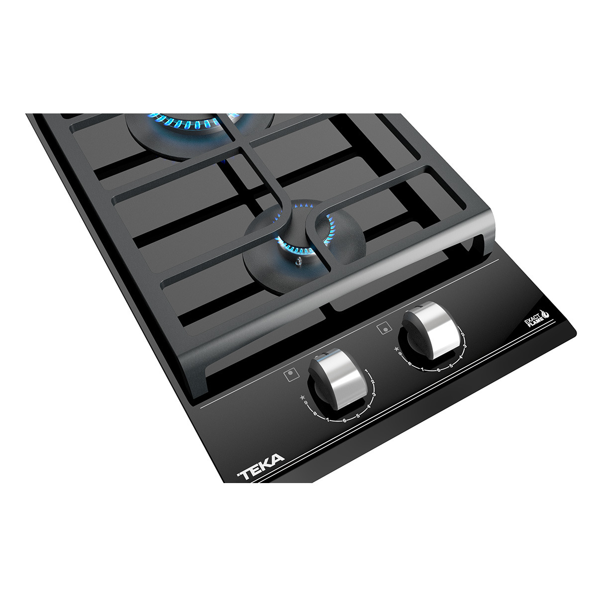 Placa gas Teka 2 zonas de cocción - GZC32300 XBA BK Cristal negro-7