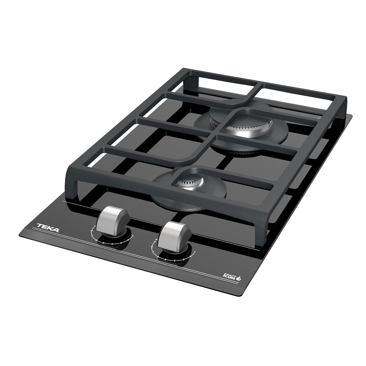 Placa gas Teka 2 zonas de cocción - GZC32300 XBA BK Cristal negro-5