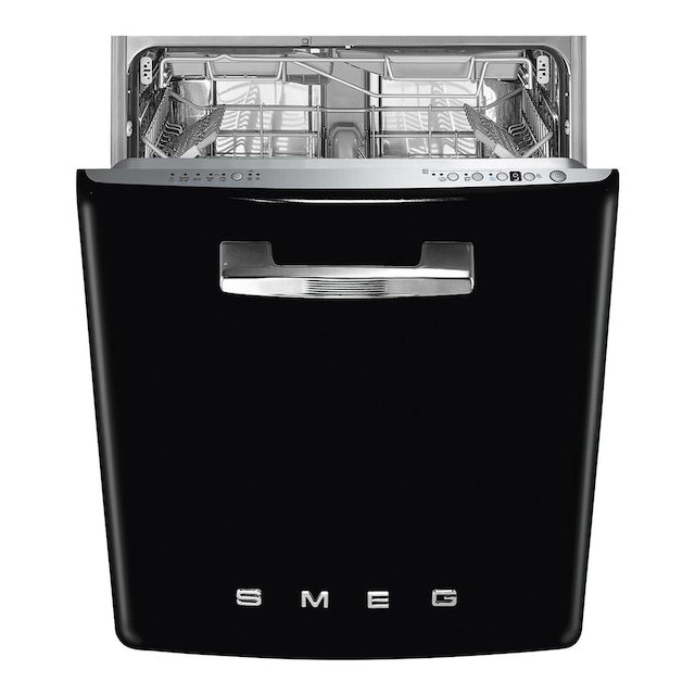 Imagem 0 de Máquina de Lavar Loiça Sob Bancada Smeg Anni 50 STFABBL3 Sistema de Lavagem Planetário, de 13 Talheres e de 60 cm - Preto Polido