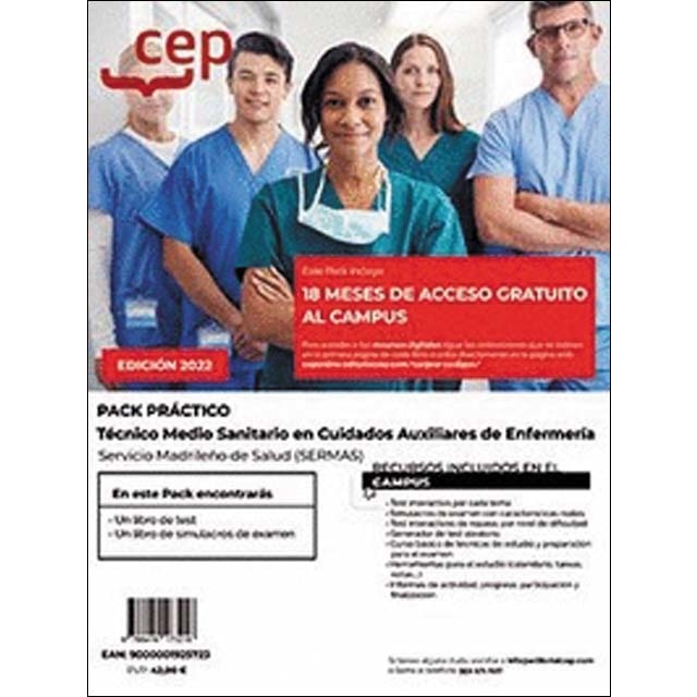 Imagen 0 de Técnico  medio  sanitario  de  cuidados  auxiliares de enfermería del servicio extremeño de salud (ses). Simulacros de examen
