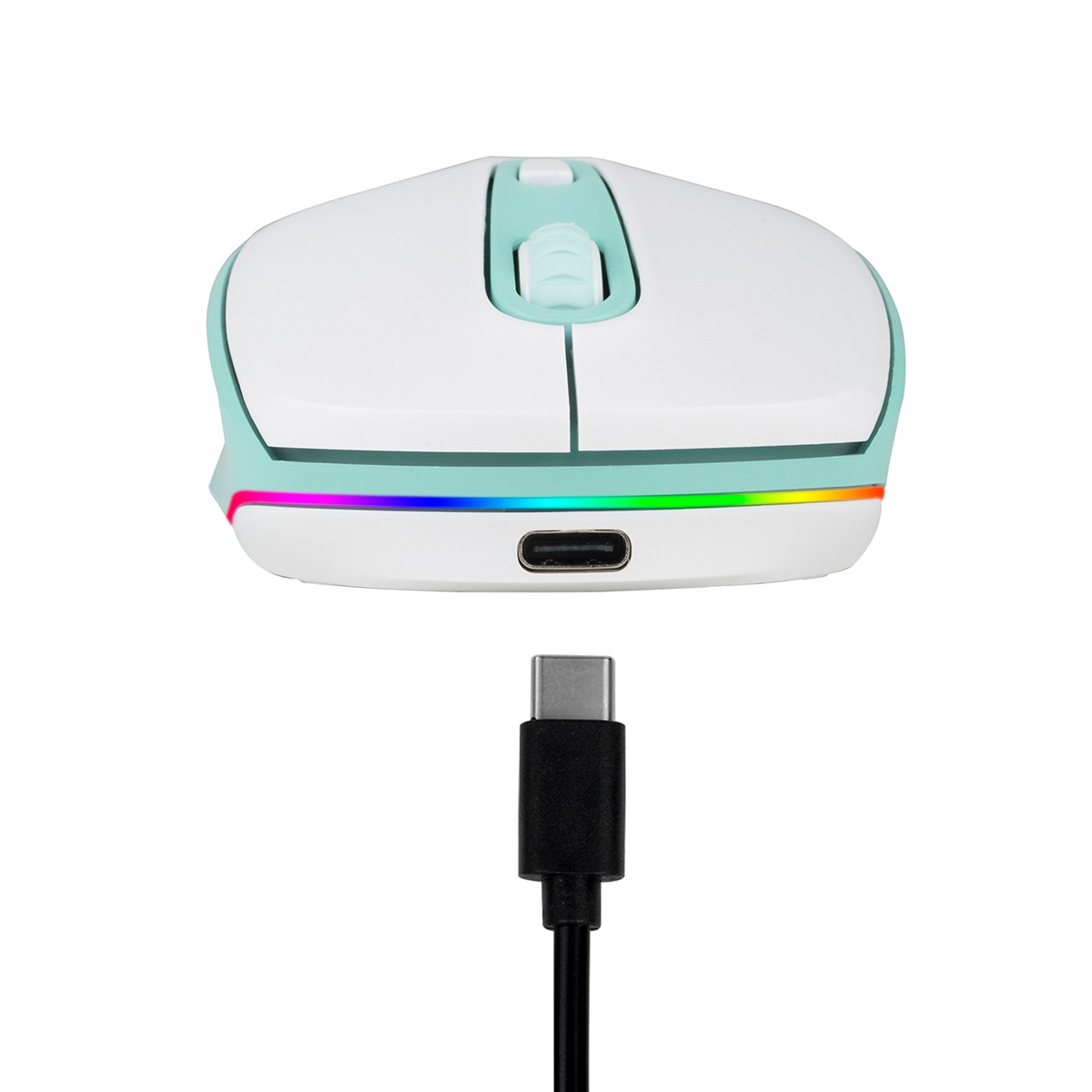 Ratón óptico inalámbrico NGS SMOG MINT-RB Multidispositivo con iluminación LED Verde / Blanco-5
