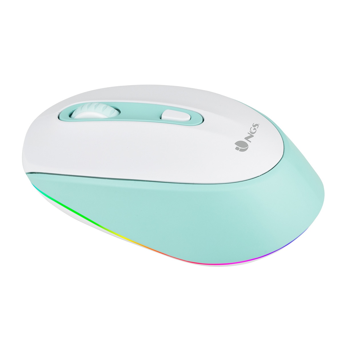 Ratón óptico inalámbrico NGS SMOG MINT-RB Multidispositivo con iluminación LED Verde / Blanco-3