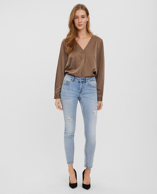 Vaquero Lydia de mujer pitillo con rotos · Vero Moda · El Corte Inglés