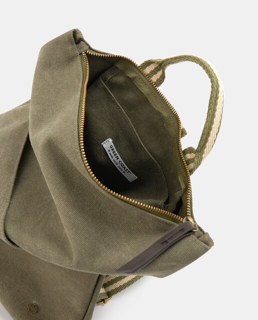 Mochila de mujer canvas plana kaki · Green Coast · El Corte Inglés