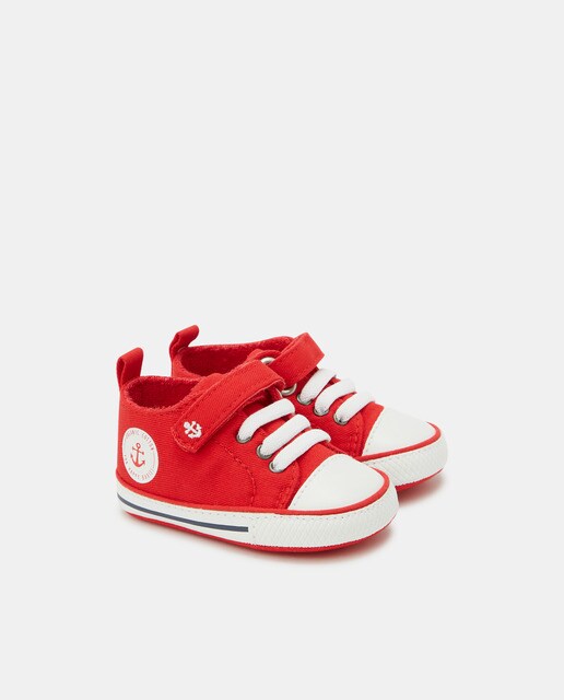 Comprar Zapatillas de lona de bebé niño en color rojo con detalles  marineros · Baby El Corte Inglés · El Corte Inglés