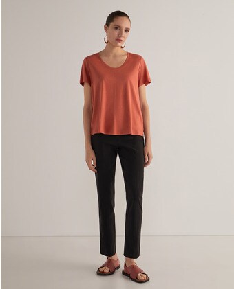 Pantalón recto cintura elástica · Woman El Corte Inglés · El Corte Inglés