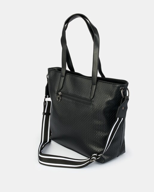 Bolso shopper trenzado en negro con cremallera · Caminatta · El Corte Inglés