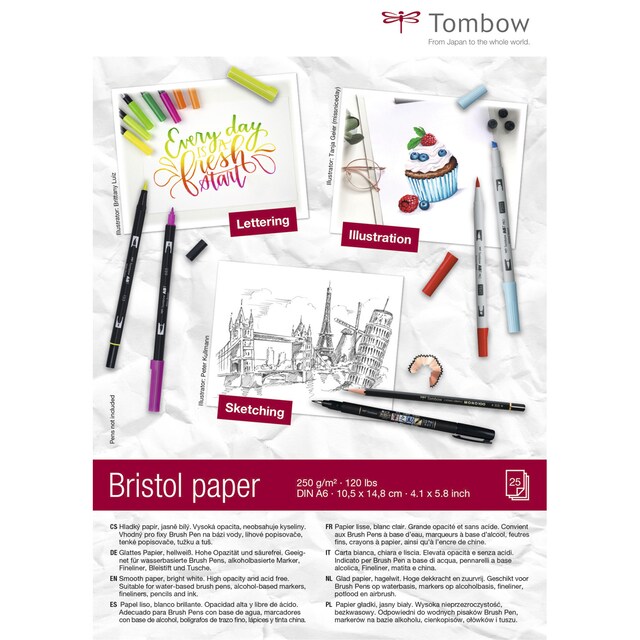 Imagem 0 de Pack 25 Folhas Papel Esboços A6. 250 Gramas