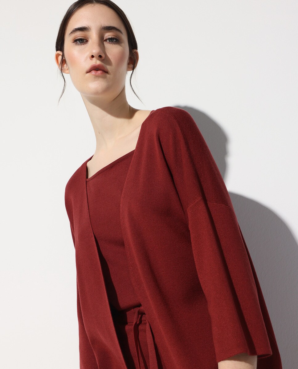 Chaqueta de punto de mujer lisa larga · Easy Wear · El Corte Inglés