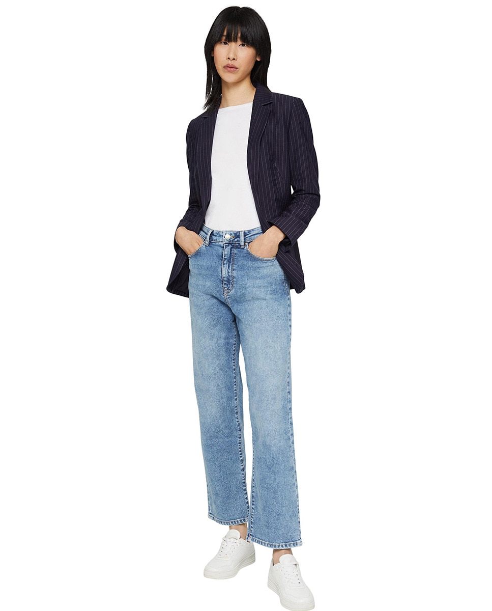 Jean straight taille haute