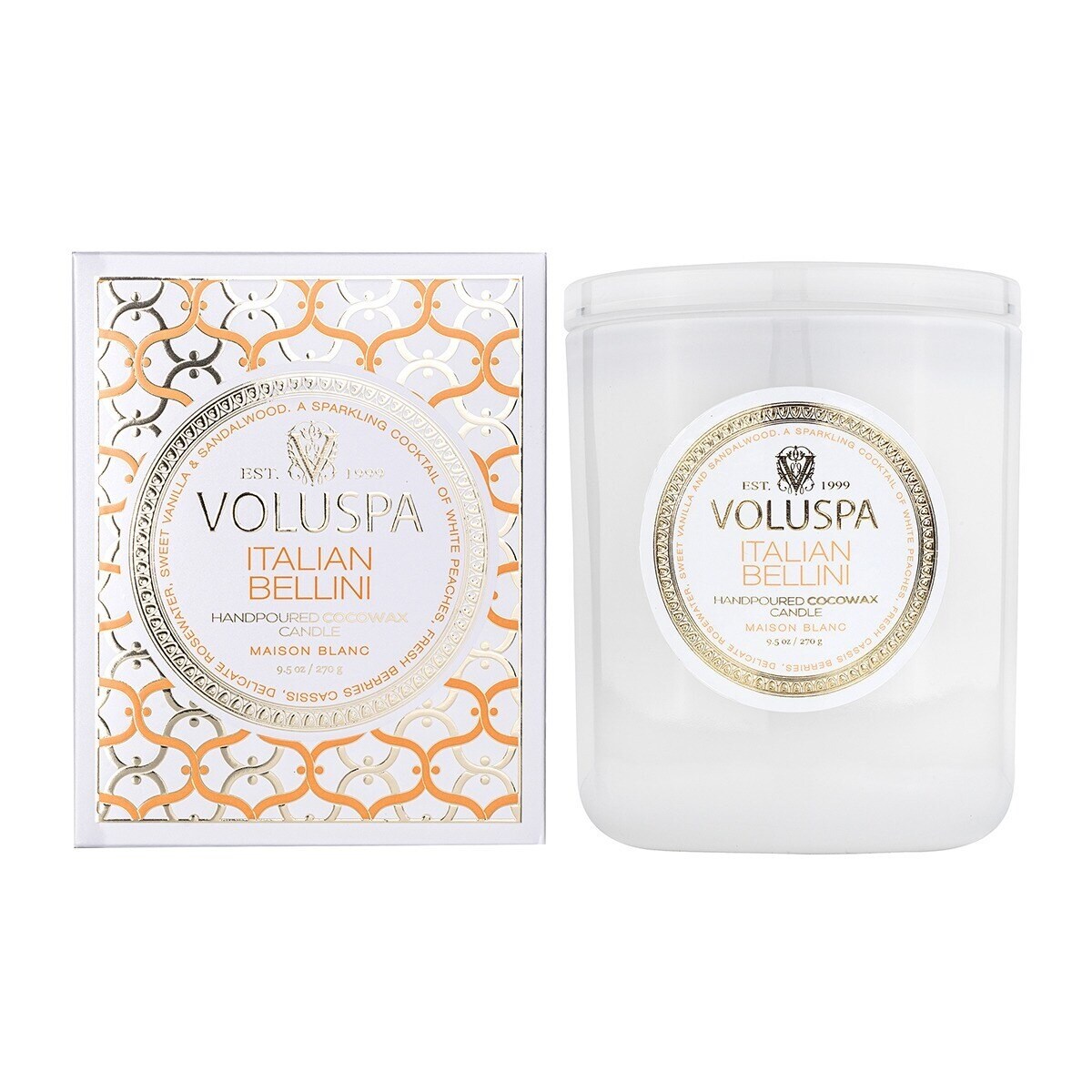 Vela perfumada em copo Italian Bellini Branco-1