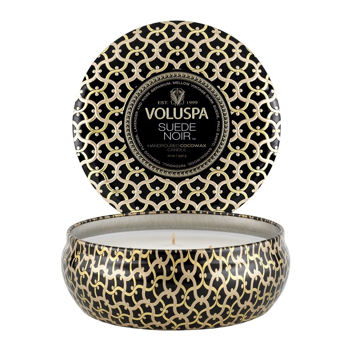 Vela perfurada em lata Sued Noir Preto-1