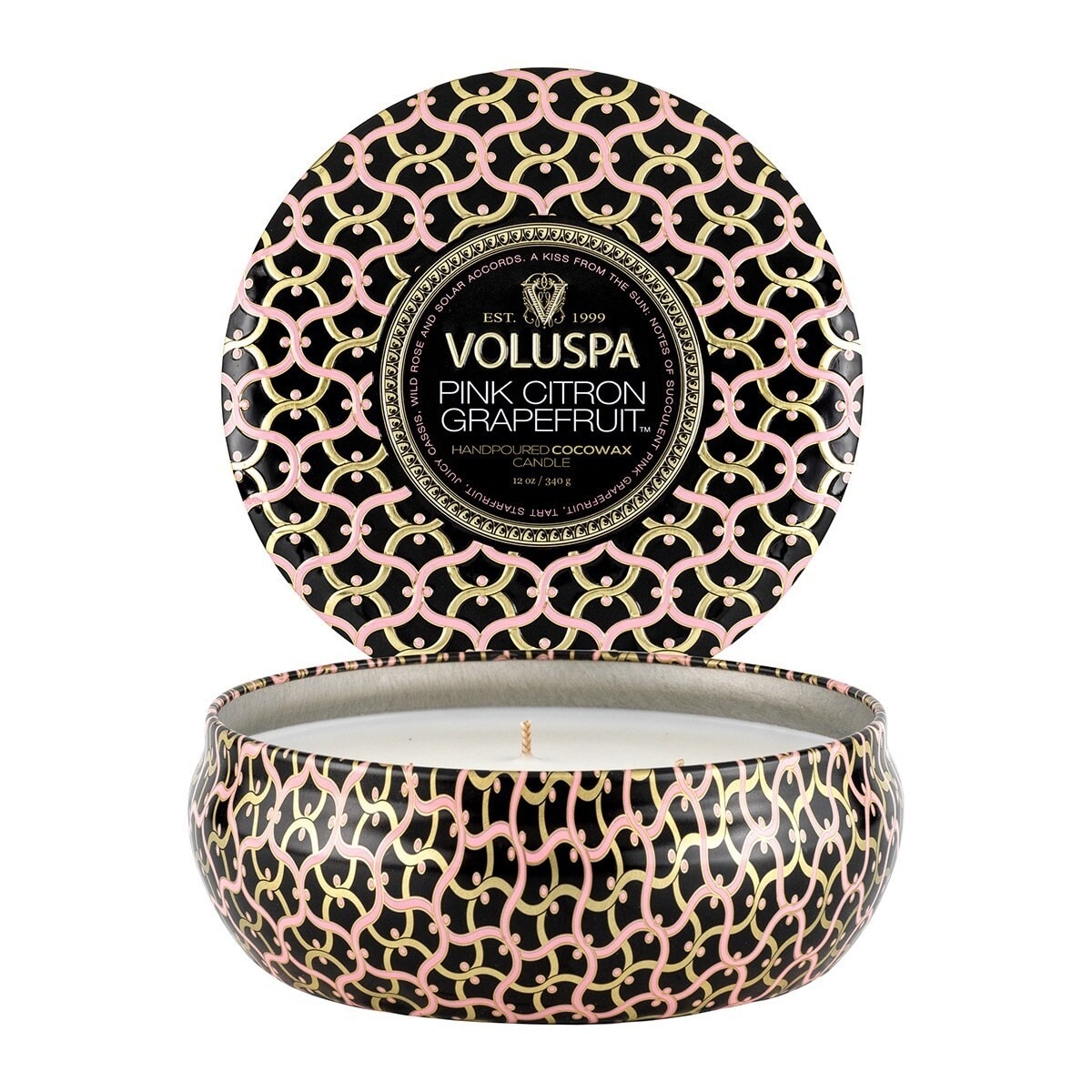 Vela perfurada em lata Pink Citron Amarelo-1