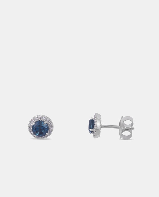 Imagen 0 de Pendientes de oro, diamantes y topacio London Blue