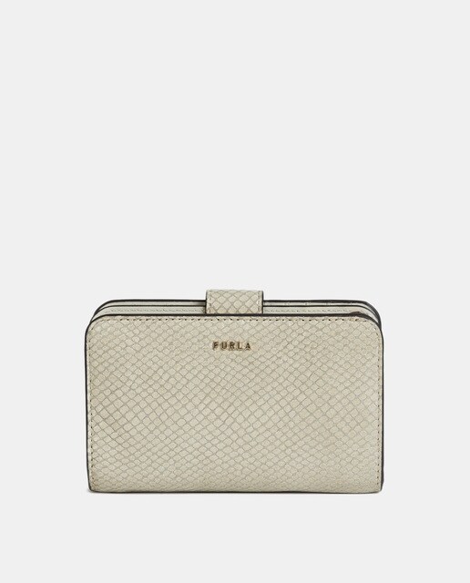 Cartera pequeña de piel en beige con broche · Furla · El Corte Inglés