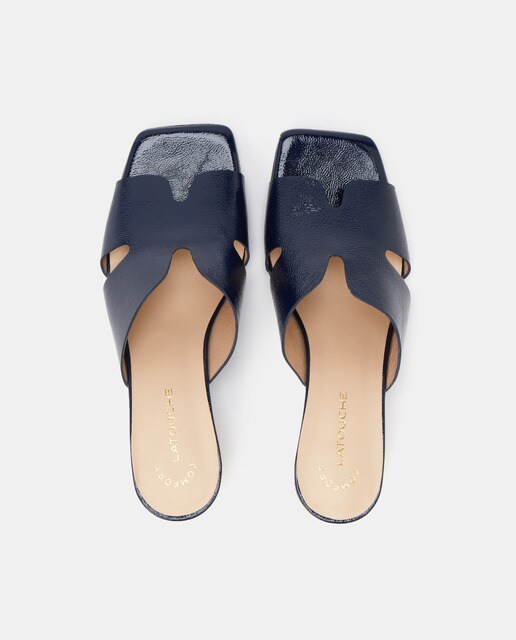 Sandalias de tacón de mujer en charol de color azul marino · Latouche  Comfort · El Corte Inglés