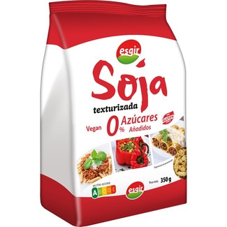 soja texturizada sin gluten 0% azúcares añadidos envase 350 g - Esgir