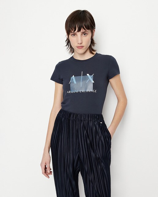 Camiseta de mujer logo panel · Armani Exchange · El Corte Inglés